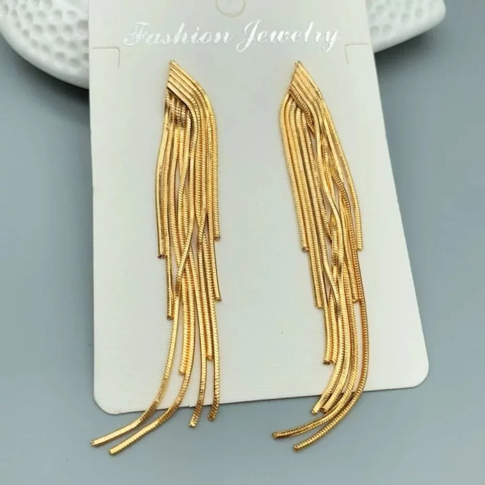 S925 Elegant Long Chain Earrings - Picture 6 of 9